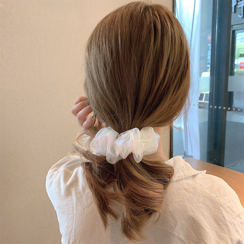 INS cerdo blanco intestino grueso anillo de pelo Super Niña de hadas Corea del Sur Internet celebridad mismo estilo BM intestino grueso anillo de pelo simple cuerda de pelo accesorios para el cabello