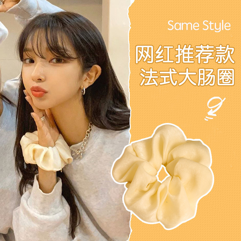 INS cerdo blanco intestino grueso anillo de pelo Super Niña de hadas Corea del Sur Internet celebridad mismo estilo BM intestino grueso anillo de pelo simple cuerda de pelo accesorios para el cabello