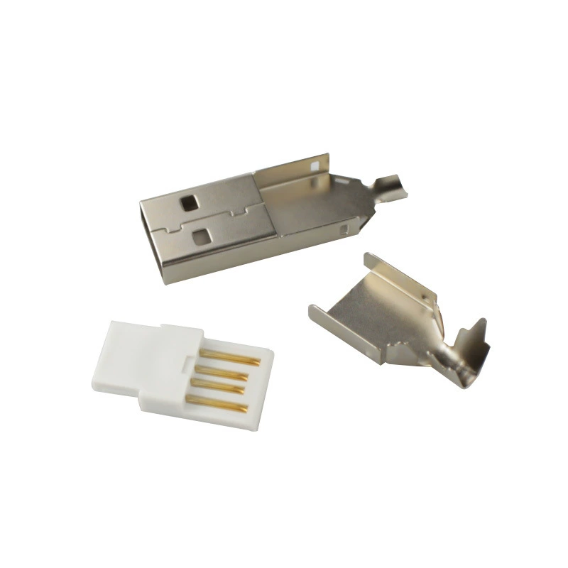 Поставка высококачественного USB-A штекер 2.0 комплект из трех частей, разъем для флешки USB 2.0 проводной кабель данных со штекером