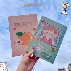 Mù Qīxī cartoon foldable standing large makeup mirror for student dormitory portable vanity mirror