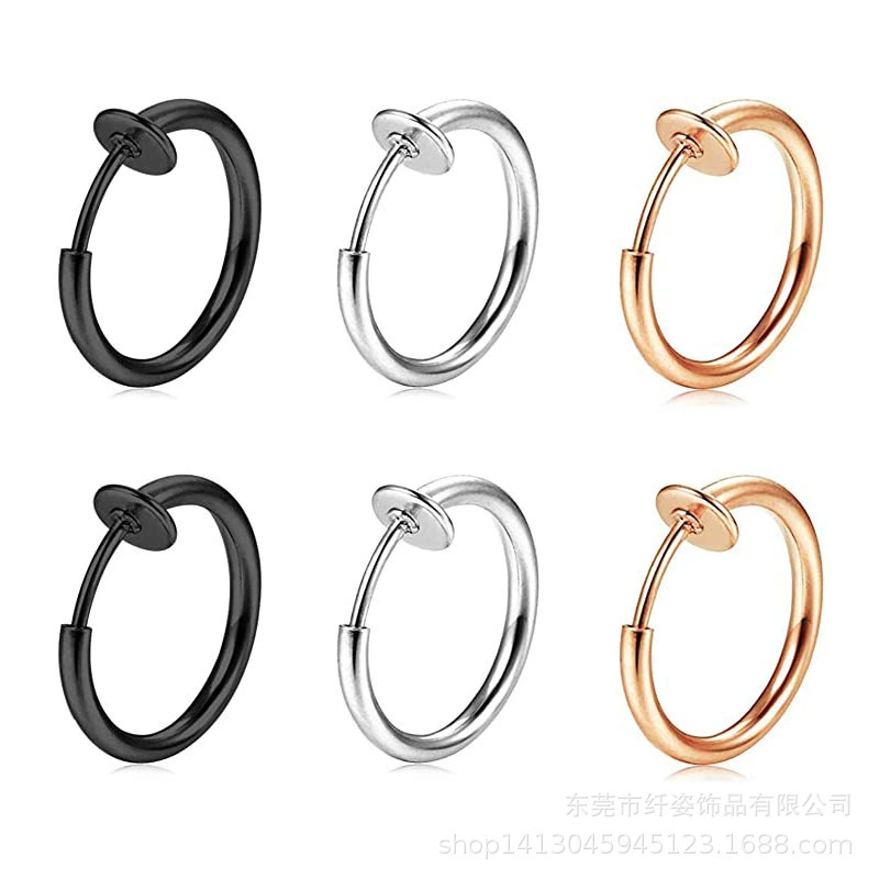 (Cross-border trading), steel spring stainless steel, nose piercing, jewelry, ear clips, invisible earrings, no pierced ears