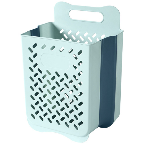 Wholesale household punch-free wall-mounted folding dirty clothes basket plastic thickened large bathroom storage clothes storage basket
