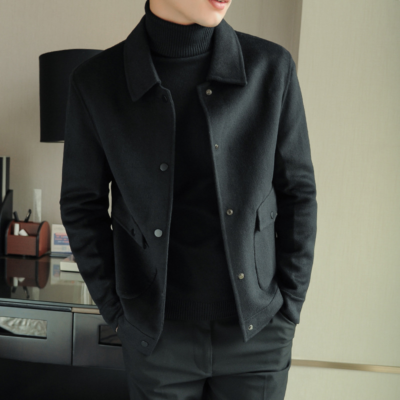 現品の毛はコートの男性の短いタイプの韓国版のウールの尼の秋冬のカジュアルな両面のラシャのジャケットの男性の外です。