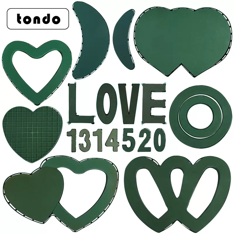 婚车桃心插花花泥 爱心婚庆婚车装饰道具用品 花泥心形婚车吸盘