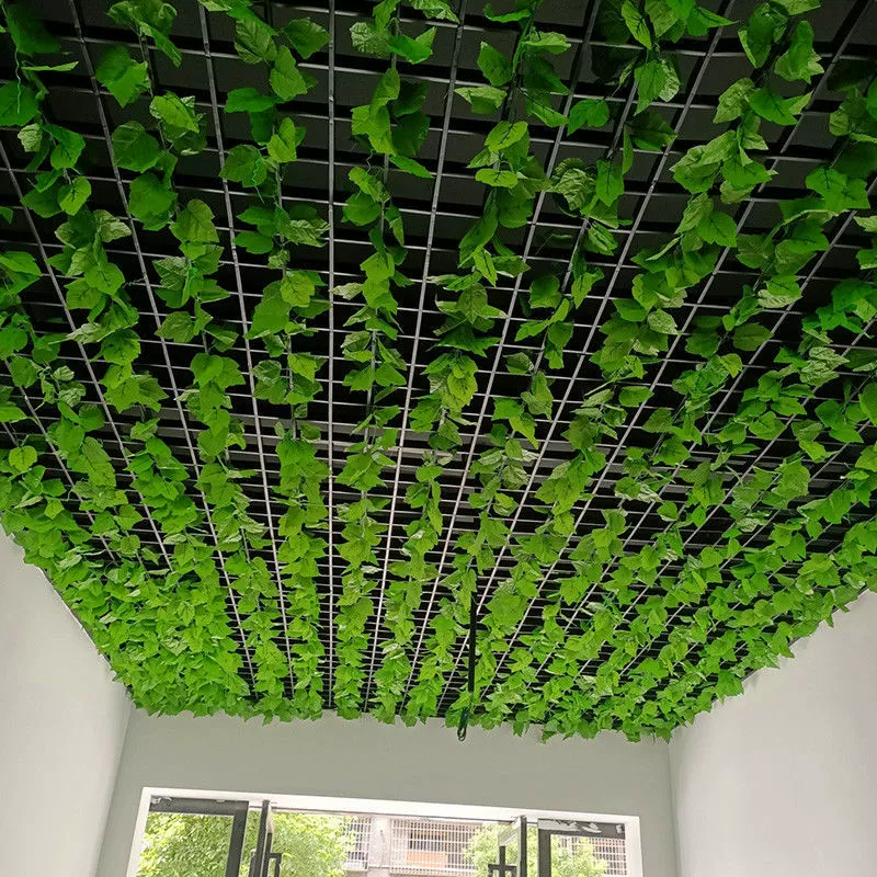 Artificial Grape Leaf Vine, Decorative Ceiling Strip, Green Hanging Foliage (Multi-Pack Options)