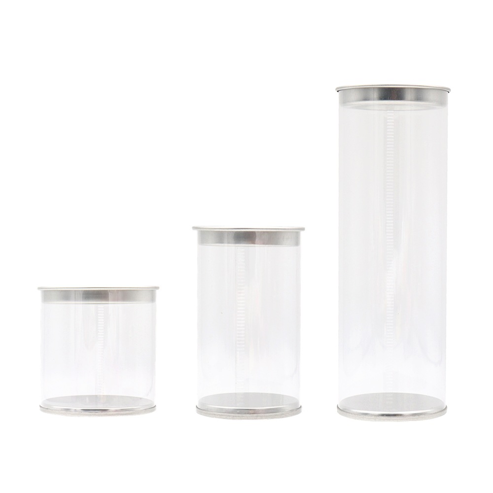 粉扑马克圆形透明美妆蛋包装盒 彩妆蛋pet圆筒包装现货批发可定