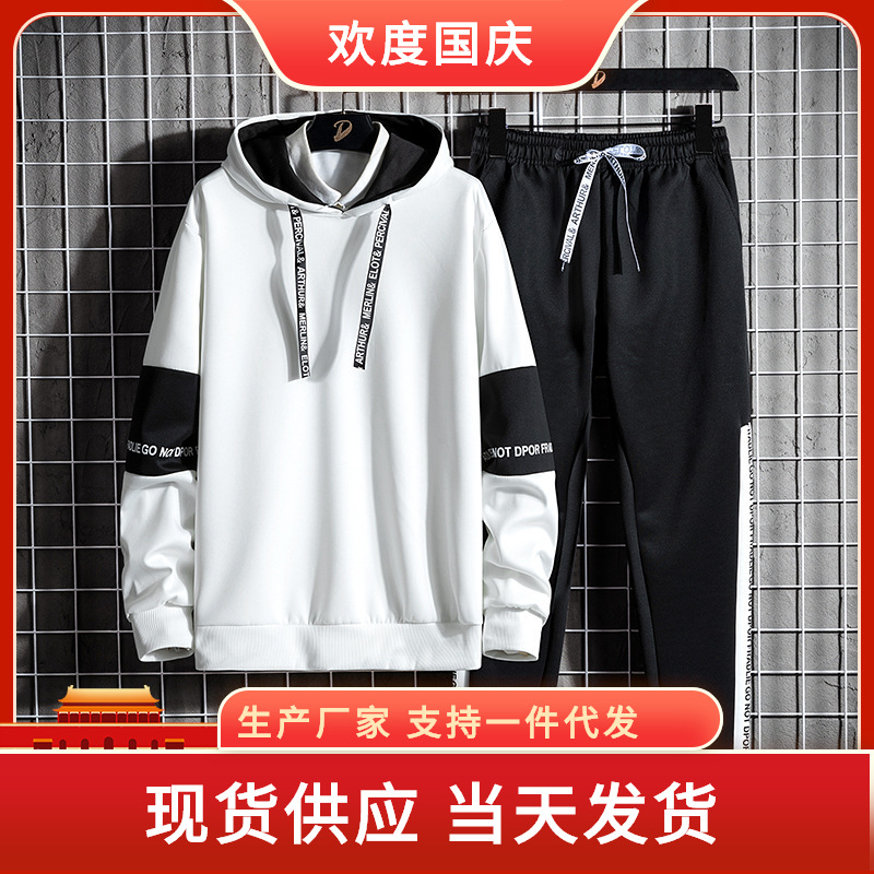 Exportar buen punto casual traje deportivo con capucha juventud manga de dos piezas estilo impreso con buena sensación