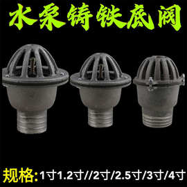 水泵底阀止回阀加厚铸铁铁底阀汽油机抽水泵柴油机过滤龙头莲蓬头