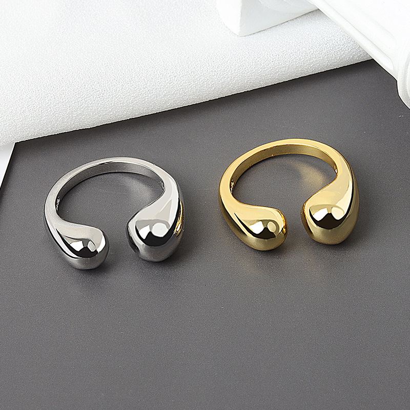 Geométrica brillante anillo de nicho femenino diseño ins moda neto rojo anillo de índice de personalidad simple anillo de cola de viento frío