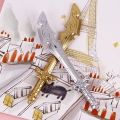 卡通兒童創意可愛武器屠龍刀中性筆刀筆 黑色水筆學習文具用品