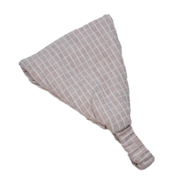 Checkered khaki headscarf (extra thick cotton)