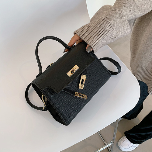 Autumn and winter new girl bag hand-held small bag solid color 2024 handbag bag women's wide shoulder strap trendy one-shoulder cross-body small bag