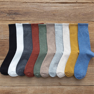 Stacked socks autumn and winter women's white ins Korean Harajuku trend high tube solid color ladies socks wholesale