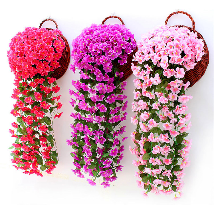 Simulated Violet Wall Hanging Hanging Orchid Large Hydrangea Fake Flower Plastic Flower Silk Flower Vine Rattan Balcony Wedding Decoration