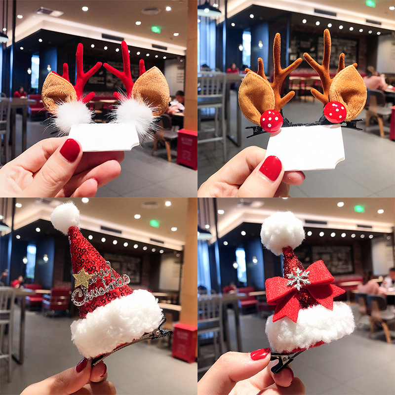 Regalo di Natale Accessori natalizi per adulti e bambini forcine per capelli carino copricapo in corna di alce forcina cappello fascia per capelli accessori per capelli ragazza Mori travestimento_voghion.com