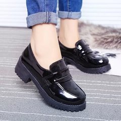 JK Japanese Style Schoolgirl Small Black Leather Shoes COS Anime Play Round Head Maid Dress Shoes