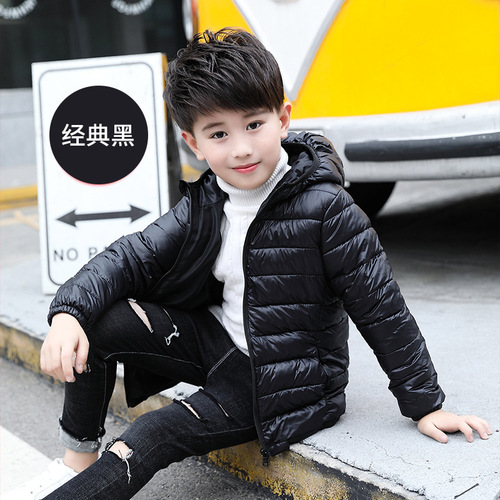 Children's Unisex Down and Cotton Parka Coats for Boys and Girls, Hooded Winter Coats for Kids, Size 110-160, Windproof and Waterproof Children's Clothing