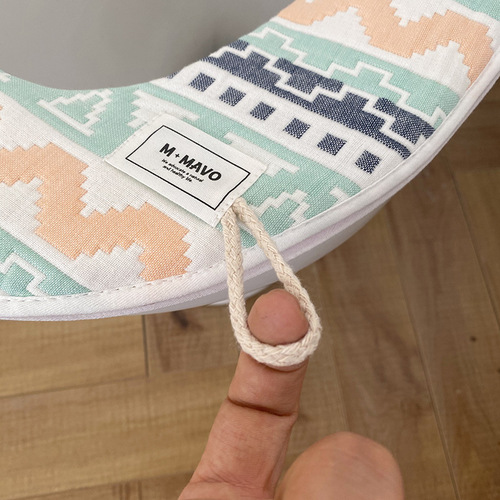 Brie Time Pure Cotton Gauze Toilet Seat Gasket Four Seasons Waterproof Zipper Soft Seat Toilet Cover