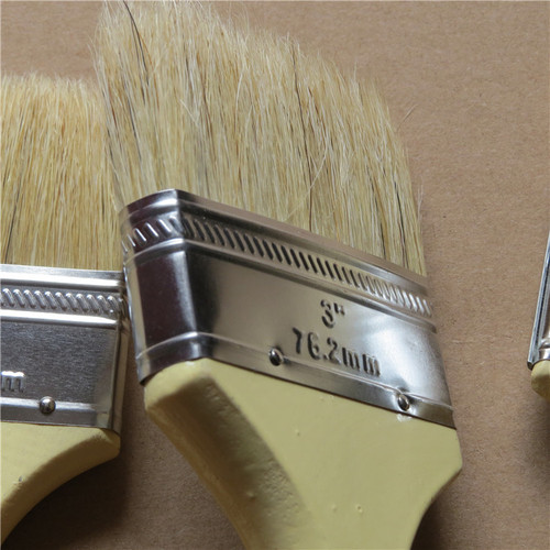 Wooden handle pig bristle brush paint brush soft bristle brush pig bristle brush thickened non-shedding wall painting tool barbecue brush