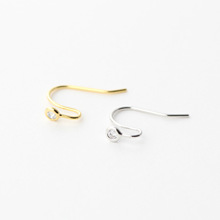 18k金白金锆石耳钩法国勾 diy手作耳环耳坠材料 饰品首饰配件