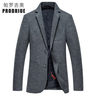 Fashion Slim-fit Elegant Men's Gentleman Style Casual Suit Collar Coat Wool Autumn and Winter Comfortable Men's Top