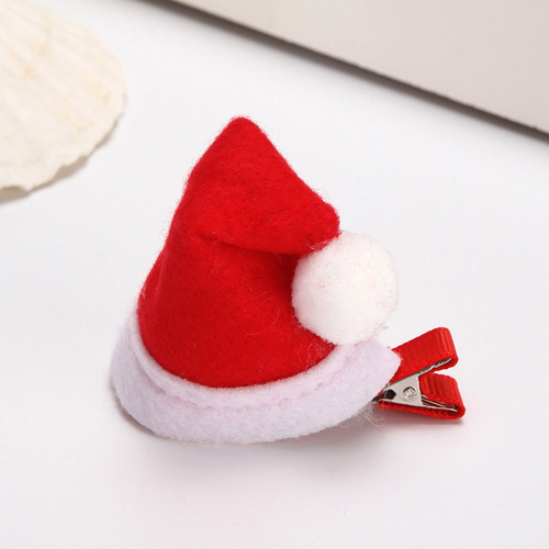 Christmas cute hat hairpin handmade hairpin headdress gift creative little red riding hood small curved hat Christmas hairpin