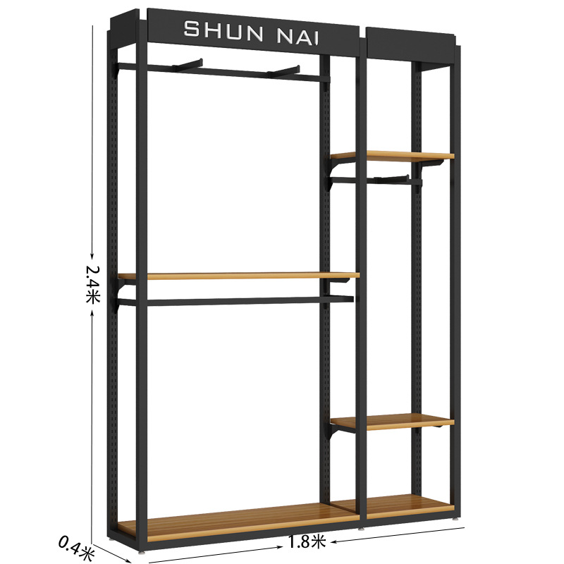 Estantes de exhibición de ropa para tienda de ropa masculina, estantes de exhibición de trajes de hierro forjado de varias capas, accesorios de exhibición de ropa