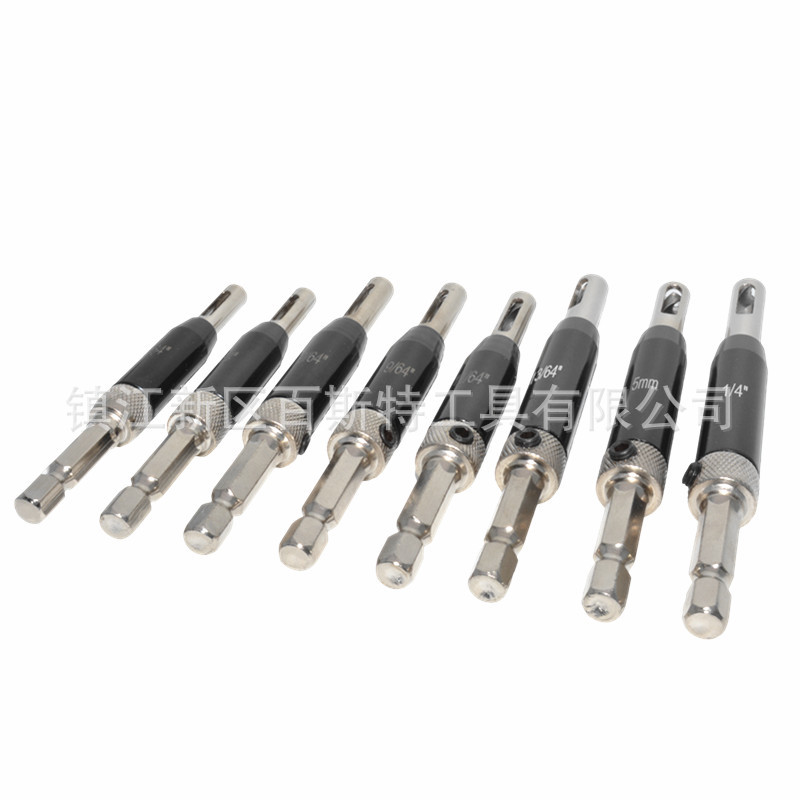 Hexagonal Handle Black and White Woodworking Hinge Drill Hinge Punching Positioning Drill Punching Locator Inch Twist Drill