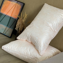 提花羽丝绒立体枕芯品质酒店家用护颈椎柔软舒适中高枕头批发成人