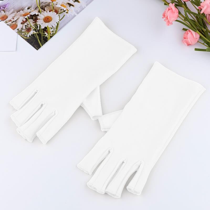 Guantes de uñas a prueba de UV dedo abierto luz solar a prueba de radiación herramienta de uñas especial a prueba de negro medio dedo oversleeve image 12