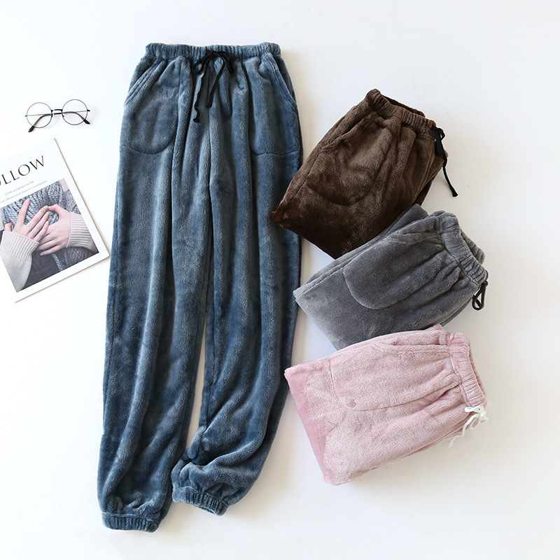 Pajama Pants Women's Pants Coral Fleece Autumn and Winter Thickened Men's Flannel Warm Pants Mink Fleece Home Pants Large Size Outwear Pajama Pants Women's Pants Coral Fleece Autumn and Winter Thickened Men's Flannel Warm Pants Mink Fleece Home Pants Large Size Outwear
