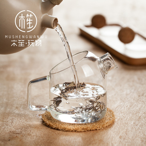 Nordic high temperature resistant high borosilicate glass boiling water teapot female cute household flower and fruit teapot transparent simple tea set