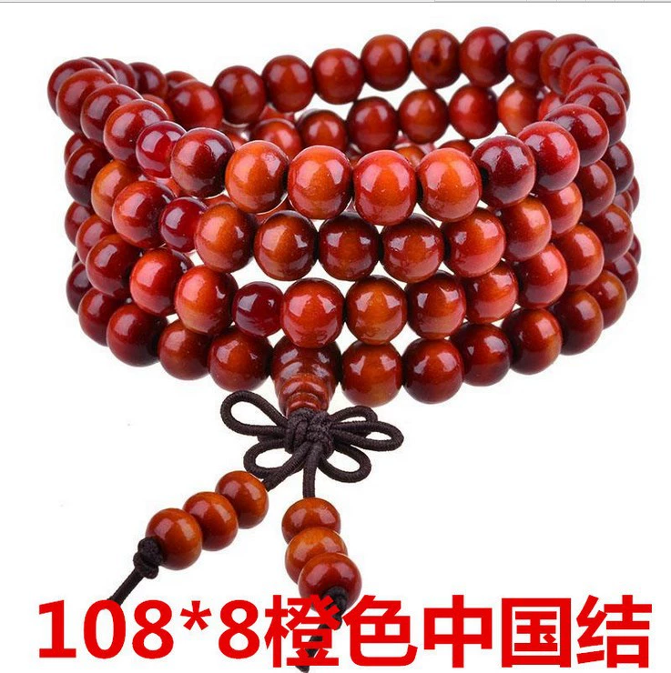 Сандал-wood 108‑бусин bracelet, 6 мм или 8 мм бусины, эластичный шнур, красно-коричневый или черный