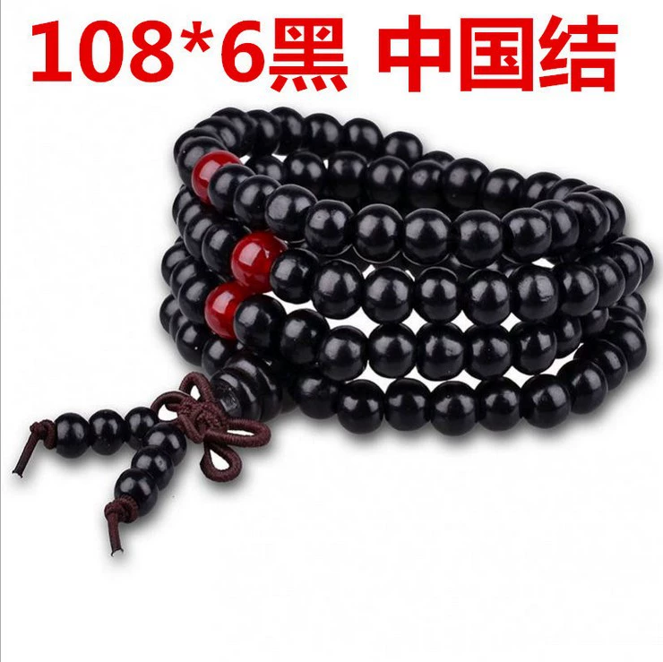 Сандал-wood 108‑бусин bracelet, 6 мм или 8 мм бусины, эластичный шнур, красно-коричневый или черный