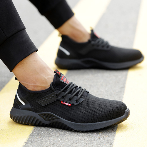 Cross-border labor protection shoes for men, anti-smash and puncture-resistant, breathable steel toe-cap safety shoes, wear-resistant, soft-soled work protective shoes, large size