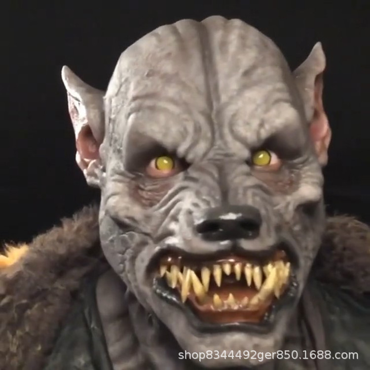 Cross-border nuevo diablo Lobo cabeza máscara King Kong Hombre Lobo animal cabeza cubierta fiesta vestido de látex Venta caliente ventas directas de la fábrica