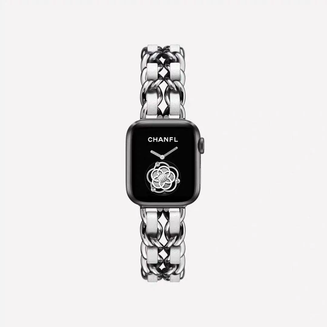 Apple, модный джинсовый ретро ремешок для часов, металлический браслет, в стиле Chanel