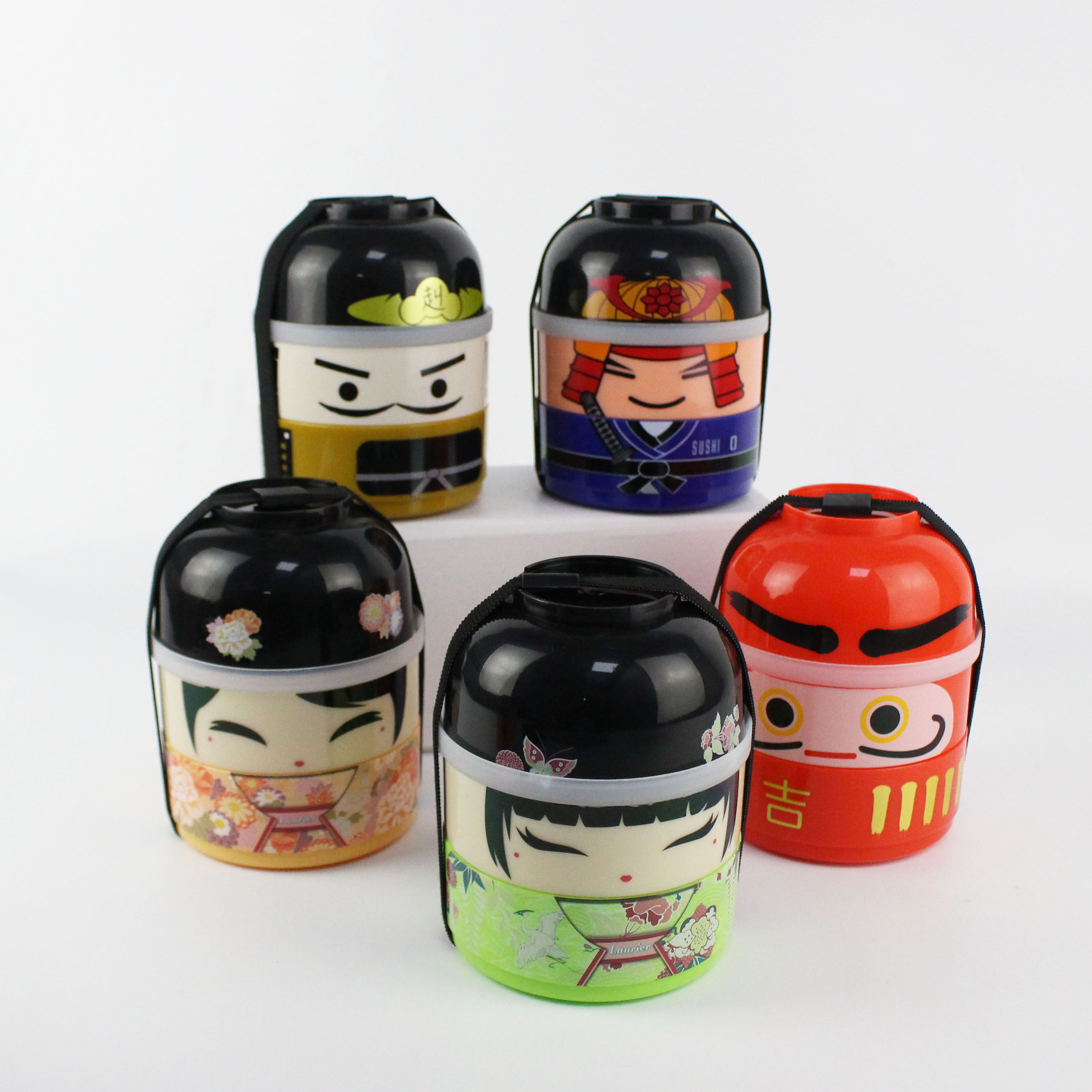 Factory Direct Supply Three-Layer Pp Plastic Cartoon Lunch Box Doll Lunch Box Japanese-Style Lunch Box Food-Grade Creative Storage