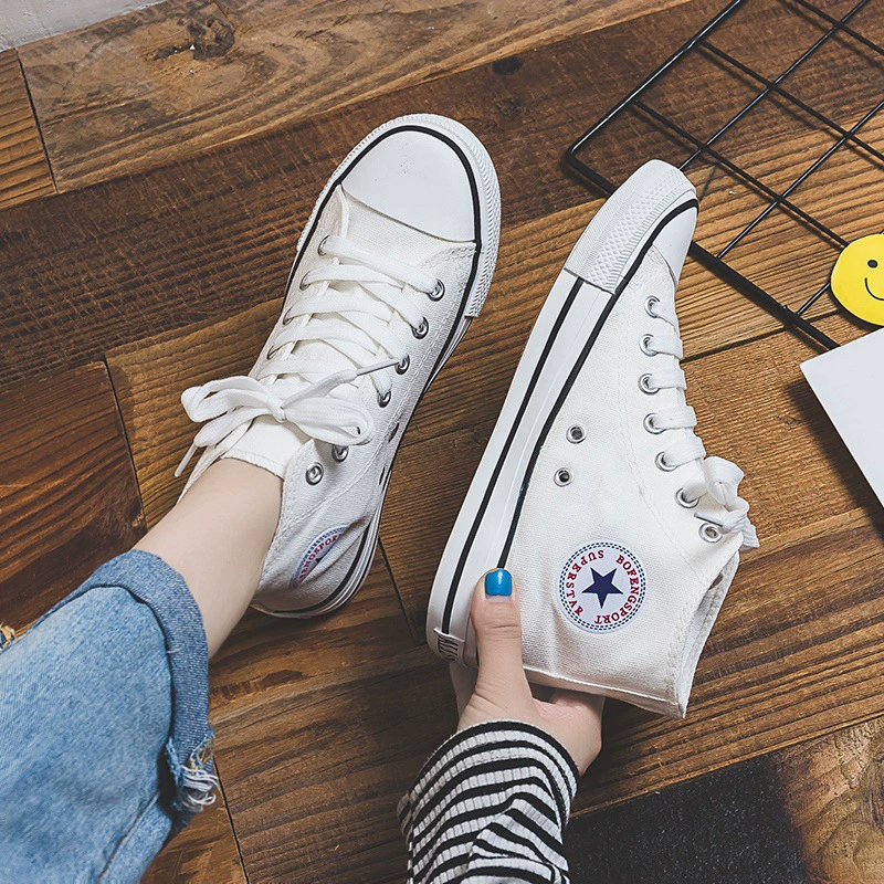Low-top canvas sneakers, unisex, Korean style, spring/fall, white accent