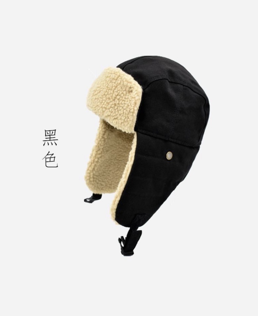Cross-border winter retro Lei Feng hat Korean ear protection hat locomotive cotton hat Northeast warm pilot polyester cotton hat