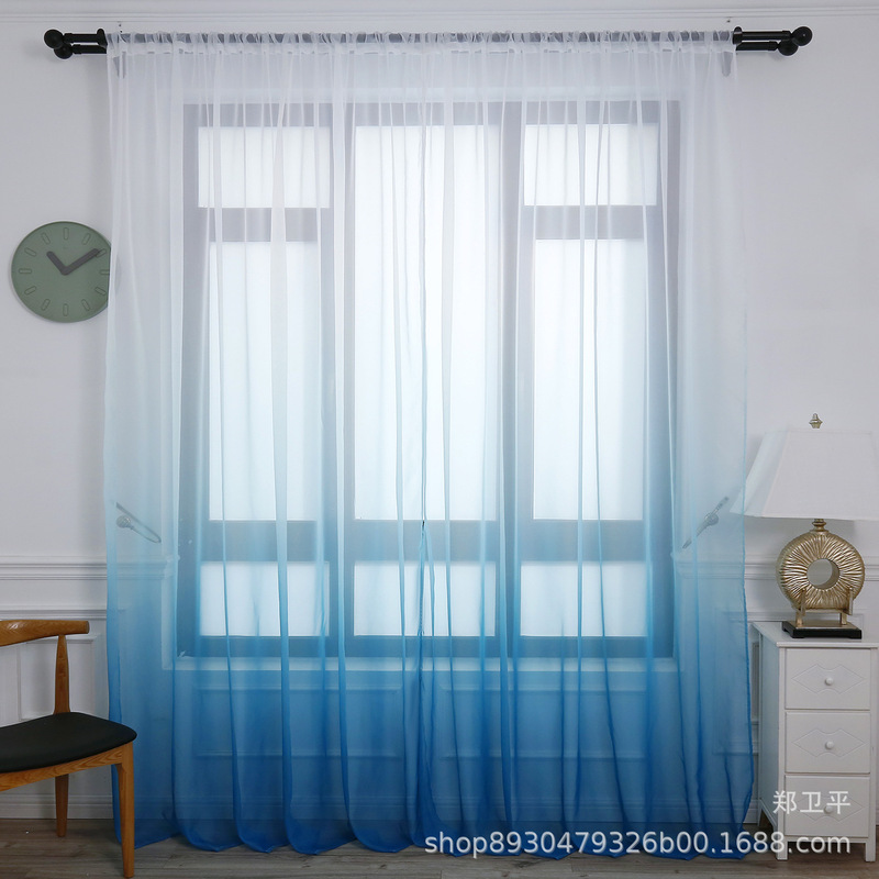 Factory Direct Sales Gradient Curtains Printed Window Screens Balcony Living Room Finished Gauze Curtains Cross-Border Amazon Wholesale Factory Direct Sales Gradient Curtains Printed Window Screens Balcony Living Room Finished Gauze Curtains Cross-Border Amazon Wholesale