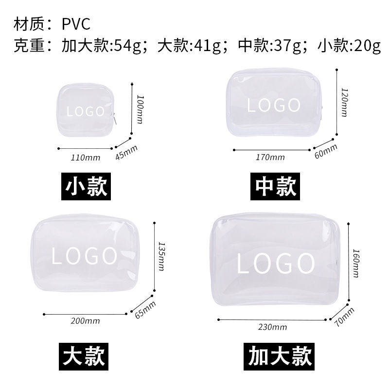 PVC bolsa de cosméticos de viaje de gran capacidad transparente impermeable a prueba de polvo bolsa de almacenamiento portátil de salud y prevención de epidemias embalaje