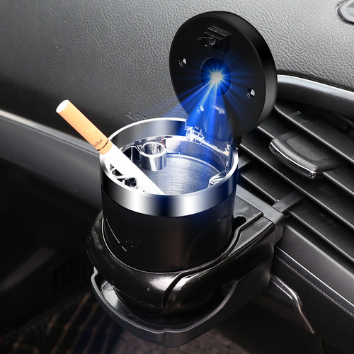 Car ashtray, car accessories, creative personality, multi-function, universal one-click opening, car ashtray with light, car ashtray