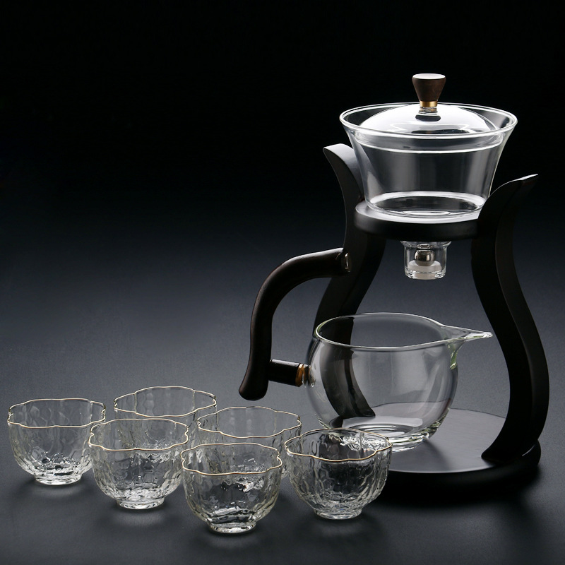 Palace lantern tea set + 6 square flower mouth tea cups