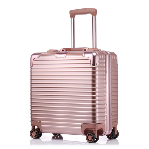 18-inch computer checked luggage with aluminum frame metal pull handle suitcase swivel wheels travel bag with password suitcase, dropshipping one piece