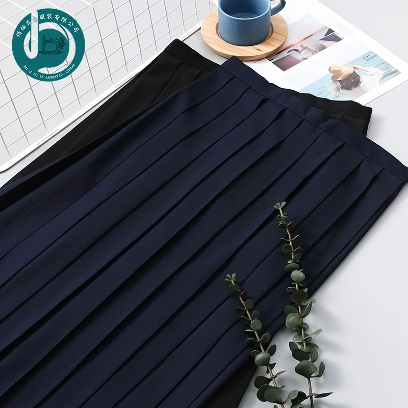 [Плиссированная юбка] Весенне-летняя униформа Школьное платье в академическом стиле с высокой талией Черная темно-синяя плиссированная юбка