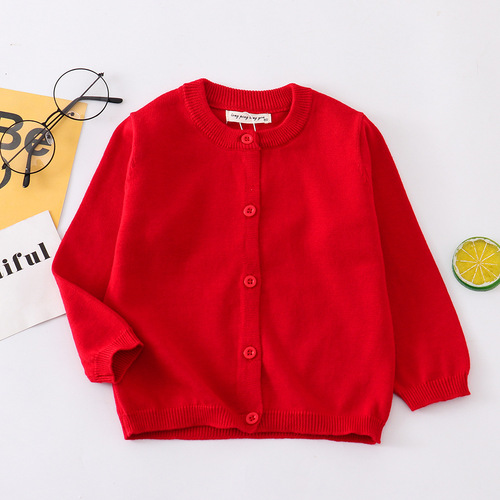 Spring and summer children's clothing for boys and girls, infant and toddler sweaters, popular European and American style pure cotton knitted baby air-conditioning shirts