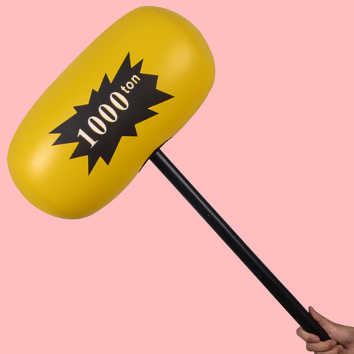 Inflatable black large size 1000 ton hammer with hard handle, selling hot on the street, car advertising logo