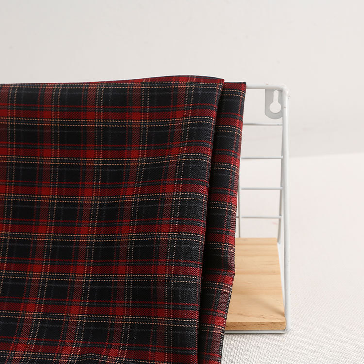 新品格子TR磨毛格子面料男女西装套装半裙格布料