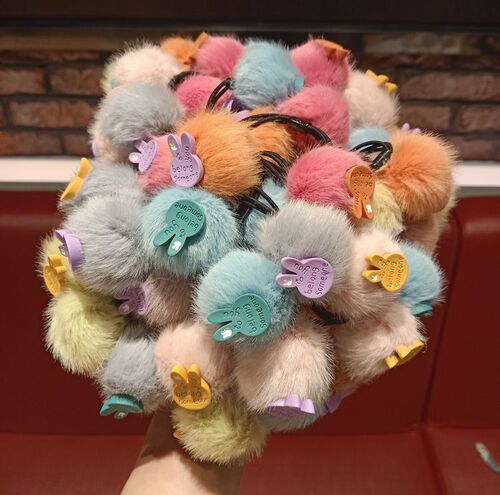 New autumn and winter plush hair band, high elasticity, cartoon fur ball hair rope, cute princess headband, small fresh rubber band